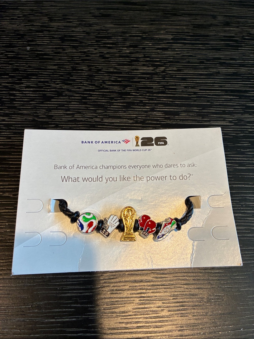 FIFA World Cup 2026 Charm Bracelet with Gold Trophy Charm